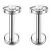 Pendientes de Aleación de Titanio G23, Tachuelas para Cartílago de Oreja de Circonita Ojo de Caballo de Venta Caliente, Tachuelas para Labio de Espiral Interna, Joyería para Piercings Corporales
