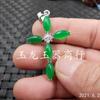 Colgante de jade colgante de cruz turquesa roca de cuarzo colgante de cruz de jade colgante de collar verde sol colgante de jade