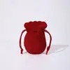 Bolsa de Veludo Dupla Face para Joias Bolsa de Veludo Formato de Abóbora Bolsa de Armazenamento de Joias 7*9cm Bolsa Pequena de Pano com Cordão para Anéis Brincos