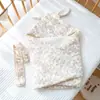 Manta de muselina para bebé recién nacido con orejas largas para sujetar, manta de algodón gruesa de confort, abrigo para envolver para la habitación de producción del bebé recién nacido, otoño e invierno