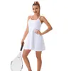 Lulu mismo estilo vestido deportivo falso de dos piezas para mujer culotte anti-exposición falda chaleco deportivo de tenis fitness
