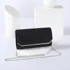 Bolso de Mano de Noche con Brillo Incrustado de Diamantes Europeo y Americano, Bolso de Mano de Color Sólido para Mujer, Elegante Bolso Cuadrado, Bolso de Noche de Hombro Cruzado
