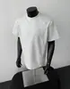 Camiseta Casual de Manga Corta para Hombre de Algodón de Aire Estilo Americano Gris Cáñamo Blanco Hombro Normal Cuello Redondo Desestructurado Parche de Marca Trendy Patchwork