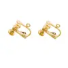 Pendientes envío invisible diy tornillo de cabeza plana clip para oreja accesorios chapado en cobre con anillo de suspensión clip para oreja sin convertidor para agujero de oreja