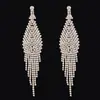Pendientes largos de borla con pedrería importada Pendientes vintage europeos y americanos Pendientes de temperamento a la moda Venta al por mayor E624