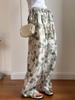 Lou Fu Verano Nuevo Estilo Coreano Fresco Romántico Floral Casual Pantalones Ligeros Transparentes Holgados Adelgazantes Casuales para Mujer