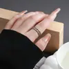 Anillo de Lava Plegado Minimalista de Alta Gama Transfronterizo de Acero Inoxidable Irregular Hueco con Forma de Hoja Anillo Abierto Joyería de Moda