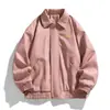 Nueva chaqueta de cuero de gran tamaño para hombre, ropa de trabajo de cuero PU, chaqueta de motorista de cuello alto para hombre de talla grande, popular en TikTok