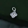 Colgante de Plata de Ley S925 de Trébol de Cuatro Hojas con Colgante de Carácter de Bendición Pulsera de Perlas de Cristal Colgante Accesorios para Pulseras Trenzadas DIY