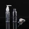 Frasco de emulsão com pump de pressão e clipe de 100ml, frasco de plástico PET transparente, pump bico de pato de pressão, materiais de embalagem transparentes para sub-envase