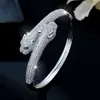 Pulsera Creativa de Cabeza de Leopardo Europea y Americana con Circonita Microincrustada de Metal, Accesorio Sexy y Elegante para Mujer