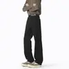 Jeans Acampanados Negros y Grises para Hombre Primavera 2026, Pantalones Rectos Estilo Americano, Pantalones Guadaña para Hombre, Estilo Unisex