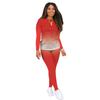 Otoño 2021 Amazon estación independiente AliExpress ropa de mujer europea y americana degradado pantalones de manga larga ropa para el hogar traje de dos piezas