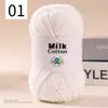Ovillo de Hilo de Algodón Leche de 5 Hebras DIY Suéter para Muñeca Bufanda Sombrero Hilo de Algodón Algodón Material Transparente Fabricante de Hilo Venta al por Mayor