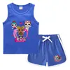 Chal de Verano para Niños 2023 Pantalones Cortos Calientes Camiseta Básica Casual Coreana Sudadera sin Mangas para Niños Absorbente de Sudor Color Caramelo