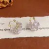 Hs.Dpr Pendientes de Corazón de Zirconia Exquisitos de Lujo Accesible de Alta Gama de Moda Diseño de Nicho Pendientes Súper Brillantes Elegantes