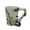 Suministrado Directamente del Fabricante, Taza de Panda de Cerámica, Taza Creativa de Dibujos Animados con Relieve 3D, Taza de Cerámica Pintada a Mano, Taza para Leche de Desayuno