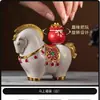 Adorno de Mascota de Té para Enriquecerse Rápidamente, Caballo Tang Giratorio Coleccionable, Decoración de Mesa de Té Estilo Chino que Atrae la Fortuna, Accesorios para Juego de Té