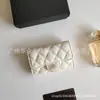 Cartera Rombo Popular Transfronteriza Porta Tarjetas de Mujer Piel de Oveja de Primera Capa Cuero Genuino Porta Tarjetas de Presentación Cartera con Tapa Porta Tarjetas de Crédito