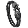 Pulsera de Cuero Tejido Estilo Punk Europeo y Americano Transfronteriza Pulsera Sencilla de Calavera de Halloween con Personalidad