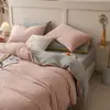 Juego de ropa de cama de tres piezas Regalo sábana de algodón lavado funda nórdica sábana juego de cuatro piezas Fabricante de Dropshipping al por mayor