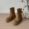 Botines retro de plataforma alta para mujeres menudas, nueva colección Otoño/Invierno 2026, populares botines estilo Maillard, botines de moda de caña corta