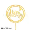 Decoración Acrílica Grande para Pastel Transfronteriza con Texto en Inglés Feliz Cumpleaños Inserto para Pastel Suministros para Fiestas Fabricante