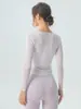 Roupa de Treino Profissional de Pilates Yoga para Mulheres, Manga Longa Transparente Proteção Solar Secagem Rápida Alta Elasticidade Respirável Top para Academia Corrida
