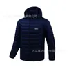 Chaqueta de algodón calefactable Zona Transfronteriza 37 con interruptor de cuatro controles, abrigo con capucha de talla grande europea y americana, abrigo de algodón calefactable USB de temperatura constante para exteriores