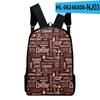 2022 Amazon Transfronterizo Nuevo Producto Texto Café Bolsa 3D Periférico Mochila 3D Tela Oxford Mochila 3D