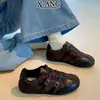Zapatillas de ballet estilo vintage de cuero para mujer, de suela blanda, cómodas zapatillas deportivas casuales, zapatillas versátiles para mujer