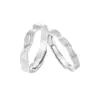 Anillo de Ola de Plata de Ley S925 Anillo de Pareja Eterno Par de Anillos para Hombre y Mujer Nicho Regalo de San Valentín Cumpleaños para Novia