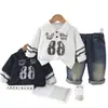 Nueva Ropa de Primavera y Otoño para Niños Sudadera con Cuello Estampado de Letras Conjunto Elegante para Niños y Niñas, Dos Piezas al por Mayor