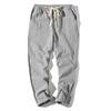 Pantalones Casuales de Algodón y Lino de Verano para Hombre Transfronterizo Talla Grande Pantalones Nueve Puntos Pantalones Harem de Lino Rectos Juveniles Pantalones de Hombre al por Mayor