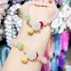 Nuevo brazalete de ágata imitación jade para mujer, con un fresco y sencillo colgante de vaina de loto y cuentas de disco, un regalo para amigas y estudiantes
