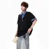 Polo Color Block de Verano 2026 con Media Cremallera y Manga Corta para Hombres y Mujeres, Sencillo y Sofisticado, Casual y Versátil para el Trabajo