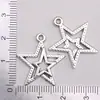 Pingente de Estrela de Liga Bronze Antigo Prata Antiga Estrela de Anjo Estrela Oca Estrela de Renda Acessórios para Joias DIY