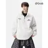Sudadera pesada con media cremallera para hombre, nuevo estilo otoño/invierno 2026, top sin capucha bordado, chaqueta de pareja moderna de corte holgado