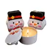 Conjunto de Presente de Vela Perfumada de Natal Ornamento Decorativo Criativo de Boneco de Neve de Natal Lembrança Presente Vela Aromática