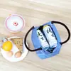 Bolsa para lonchera, lonchera portátil, lonchera de mano engrosada con papel de aluminio, lonchera con bolsa aislante de lona de arroz