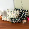 Bolsa de cosméticos lavable bordada con flor de margarita refrescante transfronteriza para mujer, estuche para lápices simple portátil, gran capacidad, estilo japonés, literario y artístico