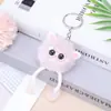 Orelhas de Gato Fofas e Macias Olhos Grandes Bola de Pelo Pingente Pelúcia Pequena Bolsa de Presente Pingente Corrente de Celular Chaveiro Pingente de Bola de Pelo