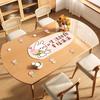Mantel de Mesa de Comedor Ovalado Transparente de Dibujos Animados Mat de Protección de Escritorio de Vidrio Suave de PVC Nuevo 2025 Mantel de Lujo Ligero de Gama Alta