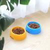 Tazón de plástico económico para mascotas, venta al por mayor, tazón redondo individual de color caramelo para perros y gatos, tazón de comida para mascotas, tazón de arroz.