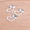 Nuevo Producto 2 Colores DIY Accesorios de Joyería de Aleación Blanco Ángel Recorte Corazón Colgante Colgante 20*22mm