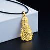 Venta al por mayor de colgante de Bodhisattva Guanyin con estación estéreo de oro y arena de Vietnam, collar de mujer chapado en oro y cobre.