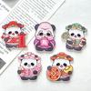 Broche acrílico mediano de panda bonito de Año Nuevo para hacer uno mismo, accesorios para el cabello de dibujos animados, pinzas para el cabello, pequeños accesorios de decoración para regalos.