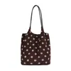 Bolso Cubo Tote de Gamuza con Lunares para Mujer Otoño 2026 Nuevo Bolso de Hombro de Gran Capacidad Bolso Casual para el Trabajo