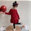 Vestido para Niña Ropa de Año Nuevo Ropa de Invierno 2026 Nuevo Vestido Suéter Rojo para Niños Vestido Festivo de Año Nuevo Vestido de Saludo