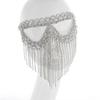 Máscara de strass da moda europeia e americana feminina sexy exagerada longa borla acessórios para festa bola facial joias atacado